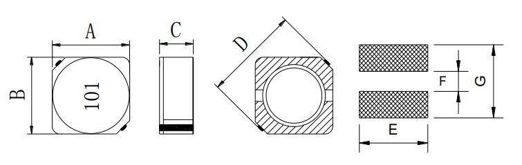 屏蔽電感2D18系列封裝尺寸圖